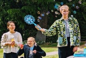 Staff and Core Member with bubbles